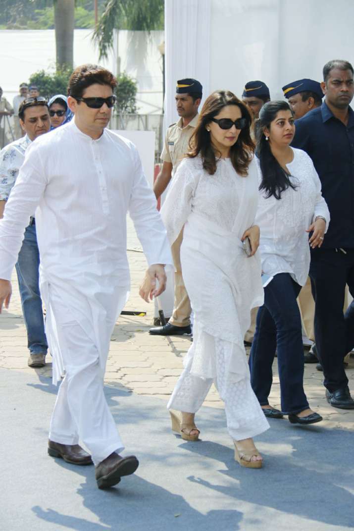 India Tv - Madhuri Dixit arrived at Celebrations Sports Club with husband