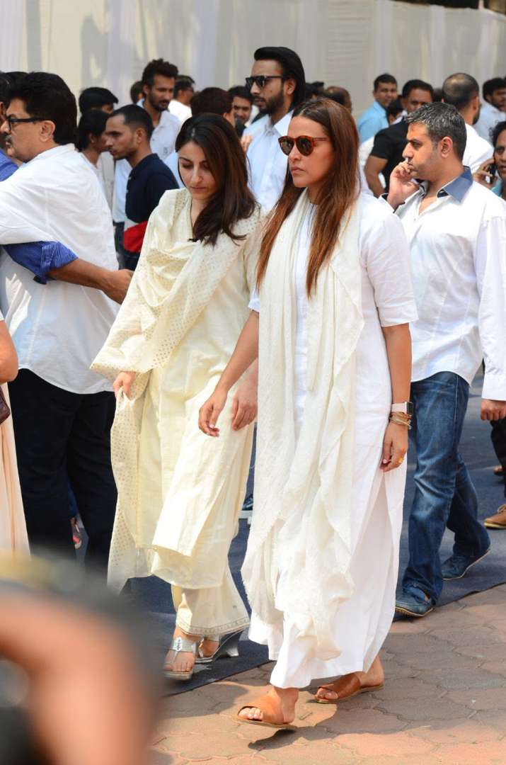 India Tv - Soha Ali Khan arrived with Neha Dhupia at Sridevi's funeral