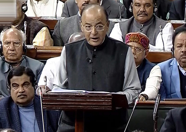Arun Jaitley presents the Union Budget at Parliament in New