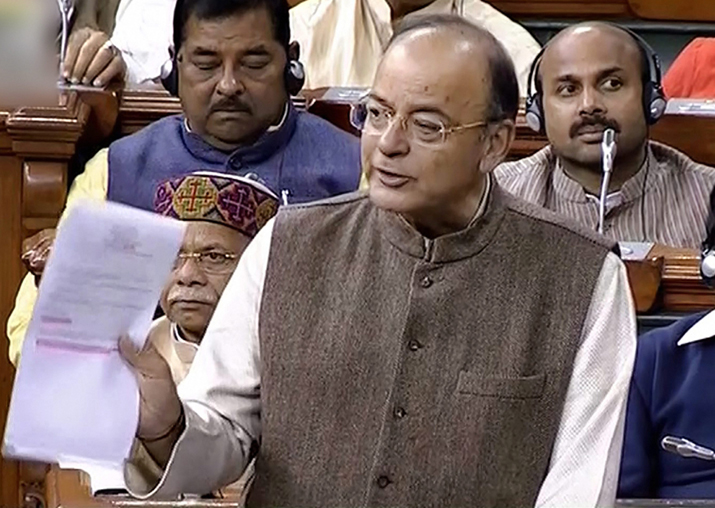 Union Finance Minister Arun Jaitley speaks in the Lok Sabha