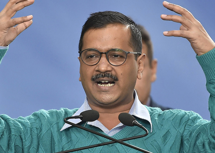 Arvind Kejriwal during the 'Clean Air' campaign at Indira
