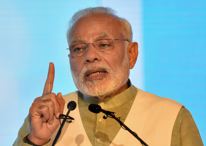 Prime Minister Narendra Modi speaks during India-Korea