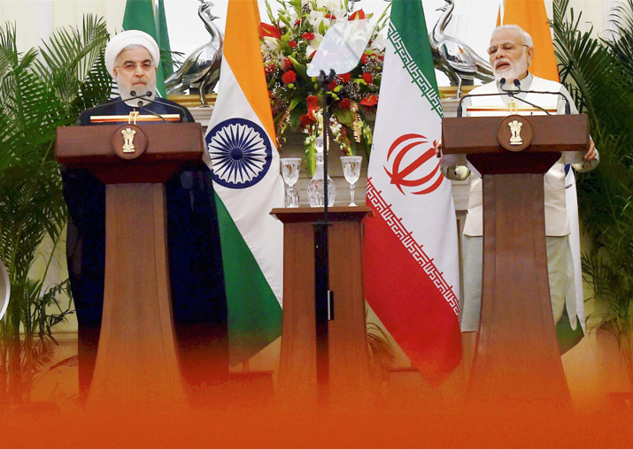 PM Narendra Modi and Iranian President Hassan Rouhani
