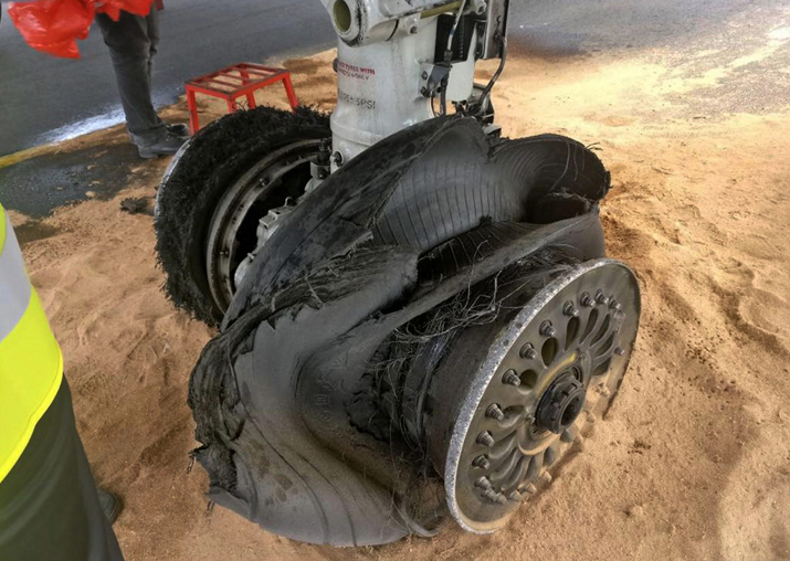 Chennai: Following a tyre burst the SpiceJet aircraft was