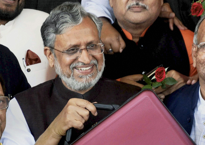 Bihar Dy Chief Minister Shushil Kumar Modi arrives to
