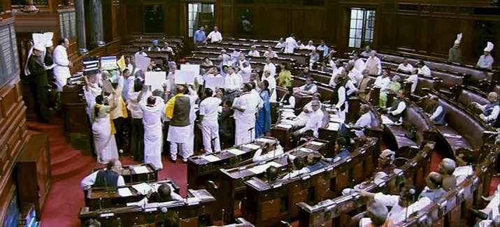 Image result for noisy rajya sabha session