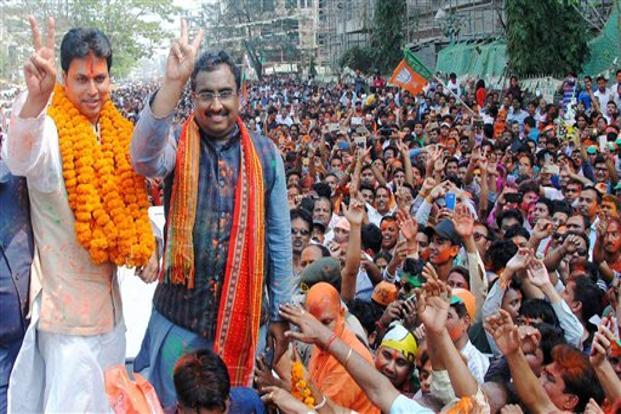 Biplab Deb with Ram Madhav