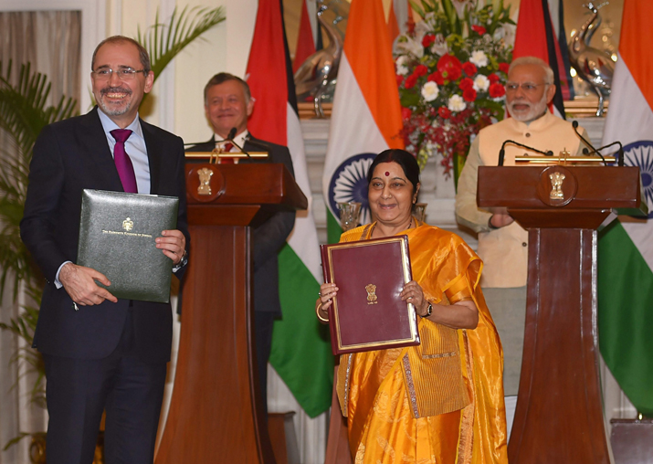 External Minister Sushma Swaraj and Jordanian Foreign