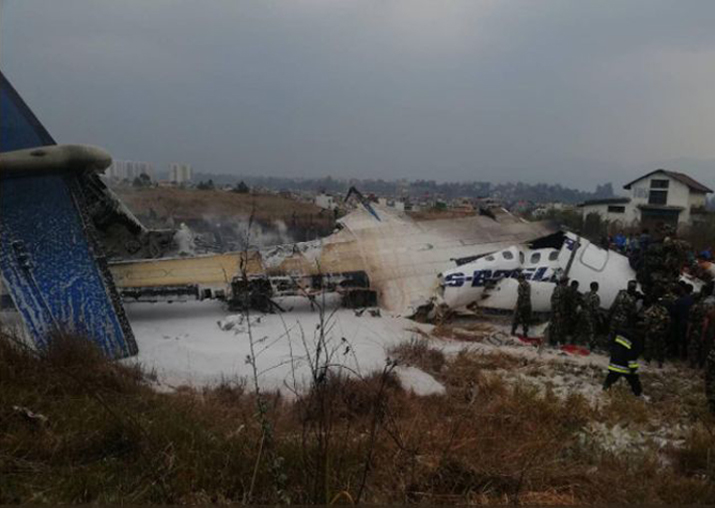 US-Bangla airlines passenger aircraft crashes at Nepal's