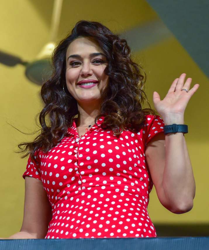 India Tv - KXIP owner Preity Zinta cheers for the players in their first away game