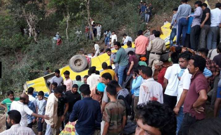 India Tv - School bus falls into deep gorge in Himachal Pradesh's Nurpur; 9 students and driver killed, 30 others injured