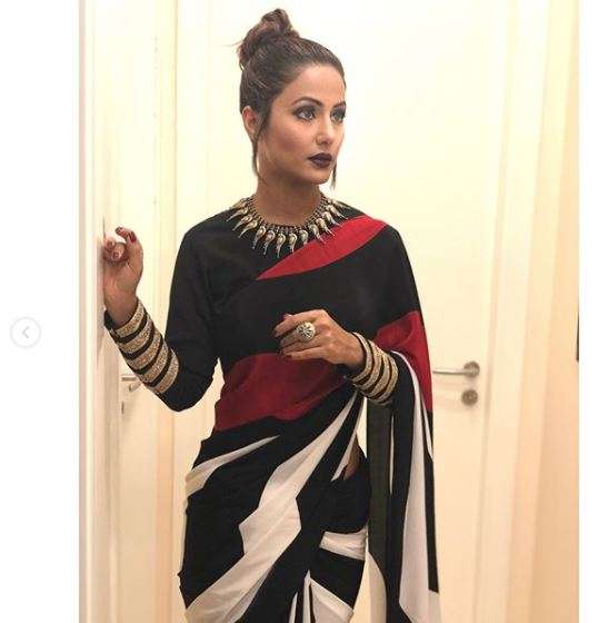 India Tv - Hina Khan in saree