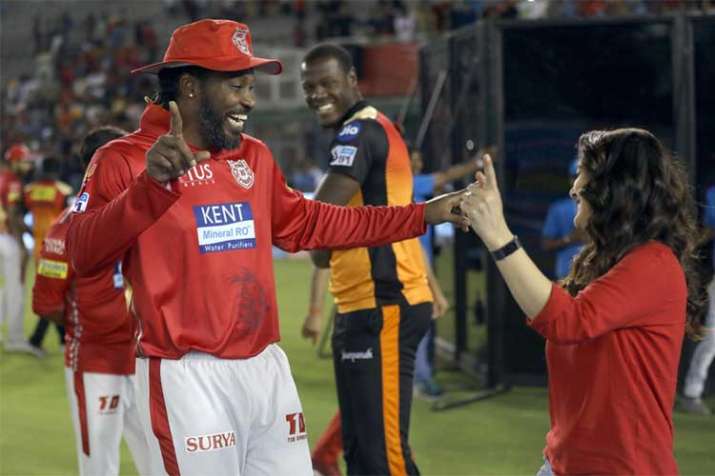 Chris Gayle and Preity Zinta show off their Bhangra moves