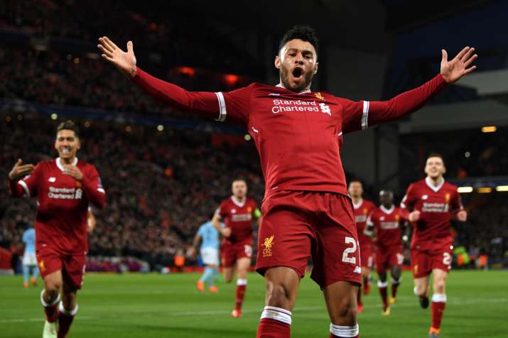 India Tv - Ox scored 11 minutes after Salah gave Liverpool the lead.