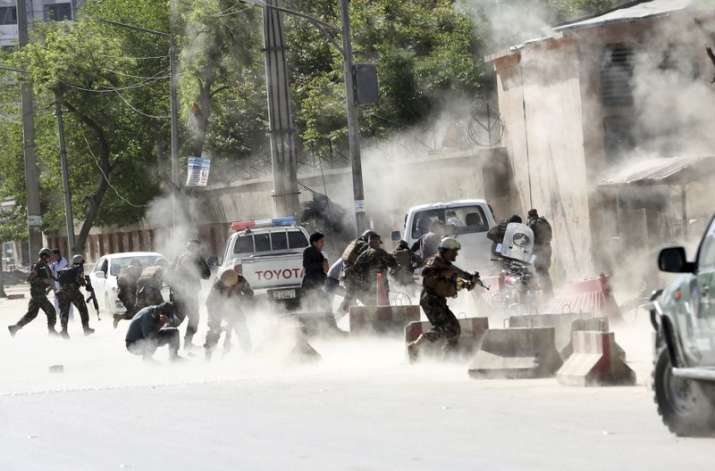 India Tv - At least 45 people were wounded in the twin attacks, Kabul police said. (AP Photo)