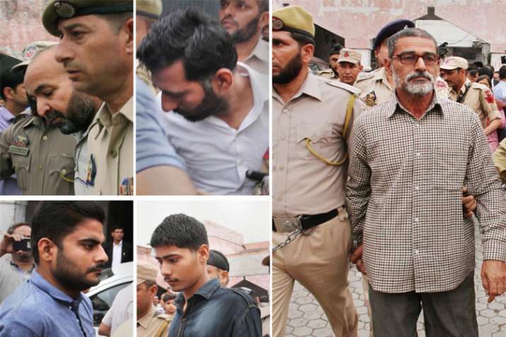 Prime accused Sanji Ram (R) and other accused of Kathua