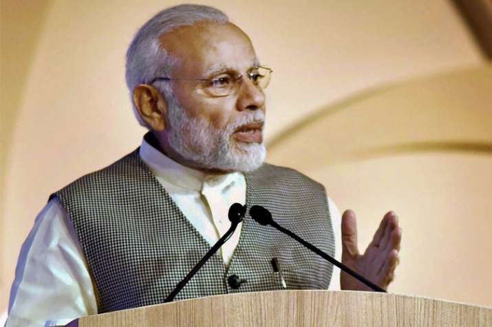 Prime Minister Narendra Modi speaks during the 16th