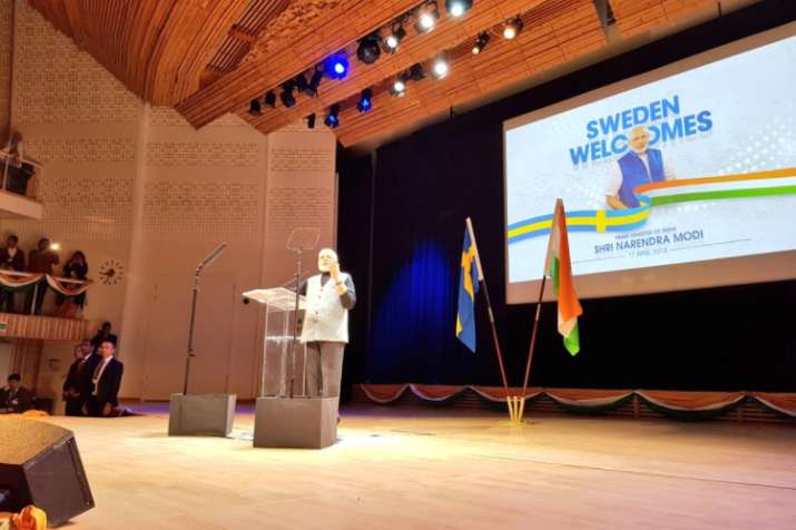 Prime Minister Narendra Modi addressing the Indian diaspora