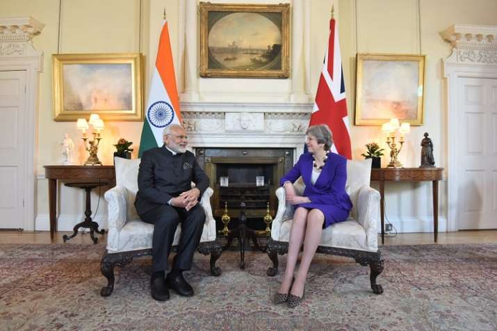 Prime Minister Narendra Modi with his UK counterpart