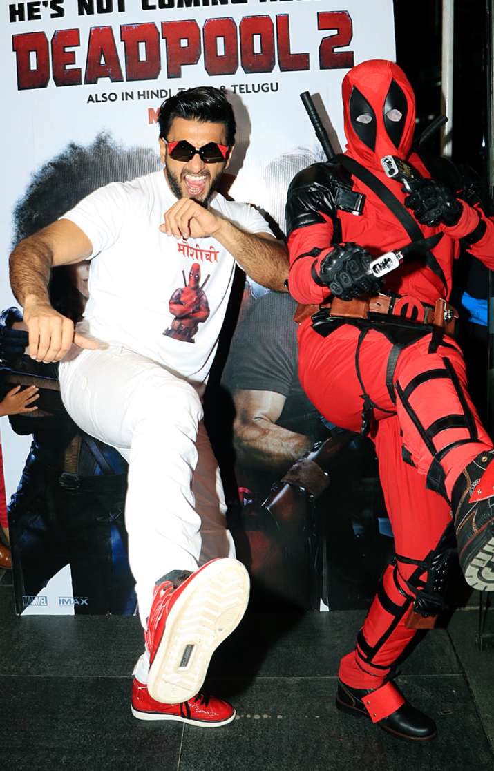 Ranveer Singh Snapped At His Quirky Best With Parents At Deadpool 2