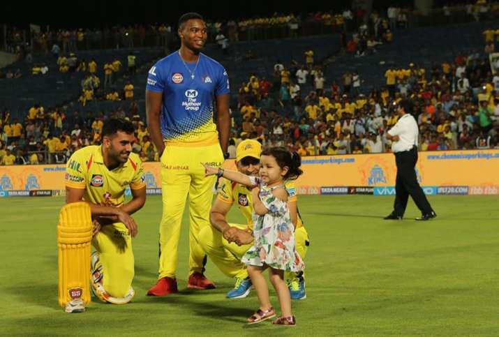 India Tv - Ziva, Dhoni and Deepak Chahar.