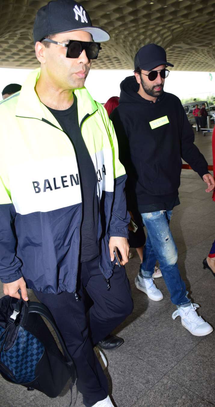 India Tv - Ranbir Kapoor and Karan Johar spotted at Mumbai airport. 