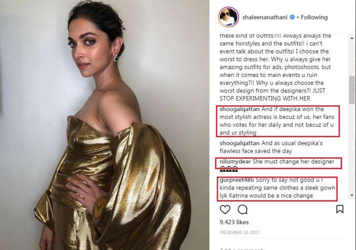 India Tv - Earlier, she was slammed for making the Padmaavat actress look like a golden gift wrap.