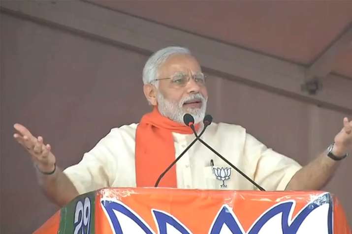 Prime Minister Narendra Modi addressing a rally in