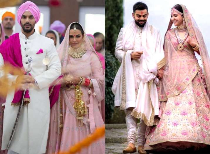 India Tv - Neha Dhupia ties the knot with best friend Angad Bedi in an intimate ceremony! See first pic
