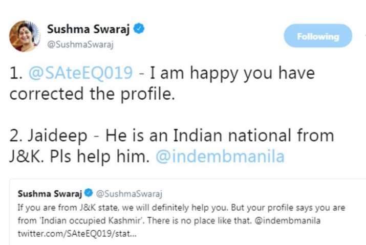 India Tv - Sushma Swaraj gives stinging reply