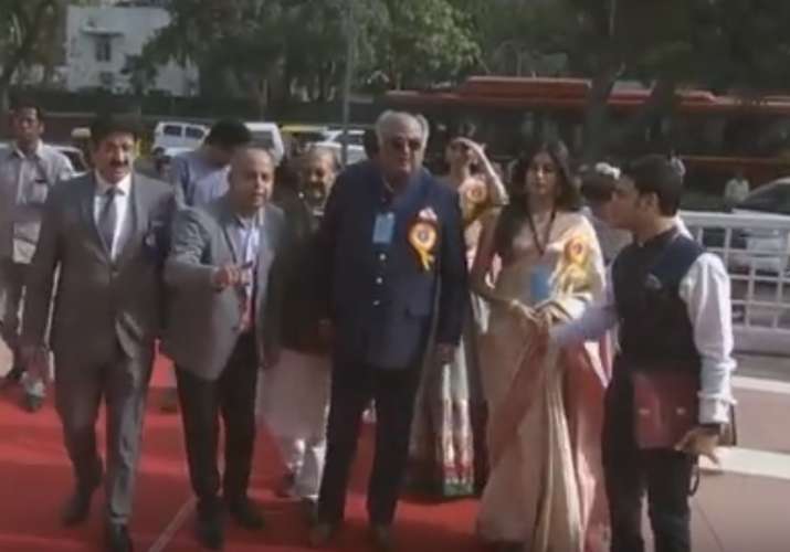 India Tv - Sridevi's family arrive at National Award ceremony. 