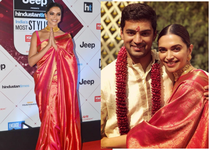 India Tv - Deepika Padukone repeated her sari from friend's wedding to HT Style Awards.