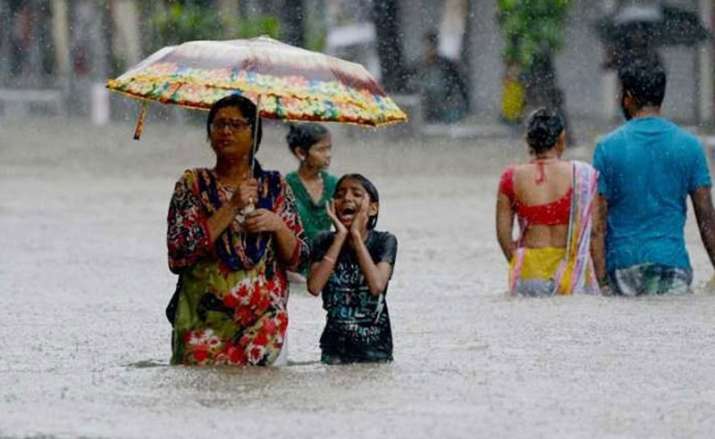 The widespread monsoon rains led to flooding of major roads