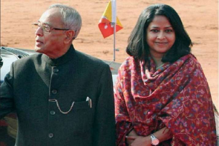 Sharmishta Mukherjee with father and former President