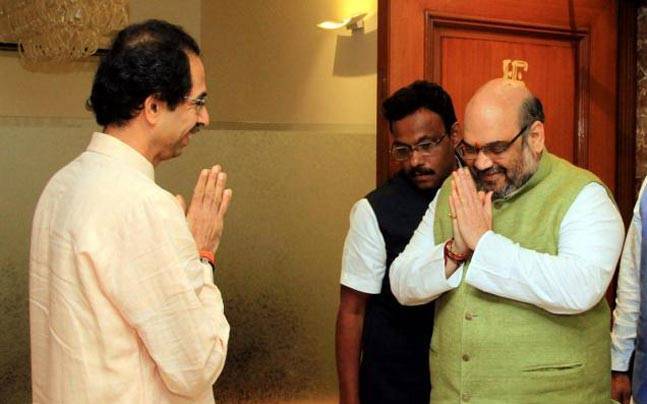 Image result for amit shah uddhav thackeray