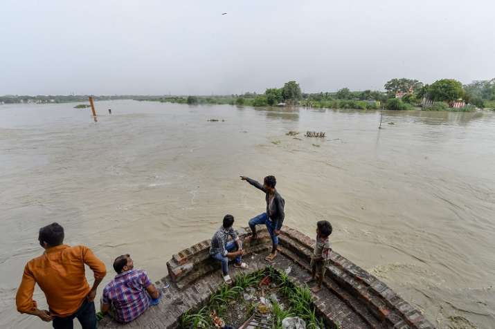 Image result for Water Levels in Yamuna River teaching Dangerous position