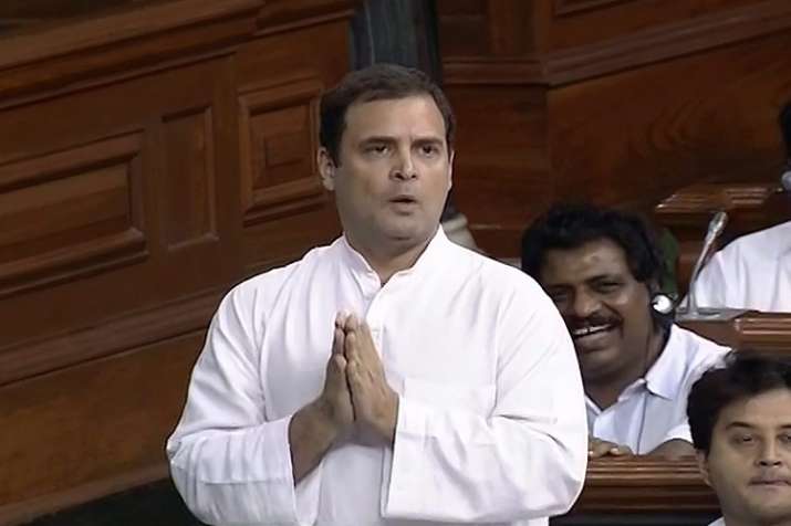 Congress President Rahul Gandhi speaks in the Lok Sabha