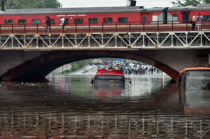 Water Logging after heavy monsoon rain at Minto Bridge in