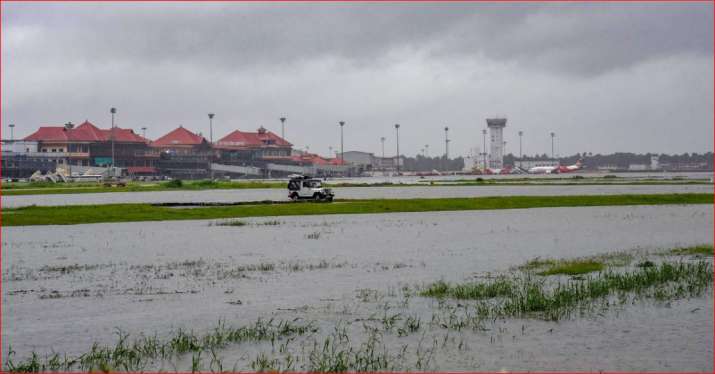 India Tv - Submerged area near Cochin International Airport after monsoon rainfall, in Kochi 