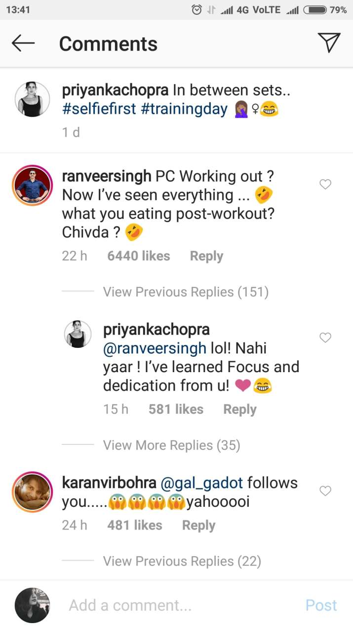 India Tv - Priyanka Chopra starts working out and Ranveer Singh is as surprised as we are! 