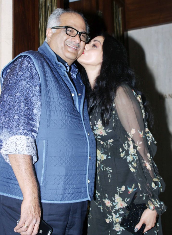 India Tv - Sridevi shared some romantic moments with husband Boney Kapoor at her birthday party.