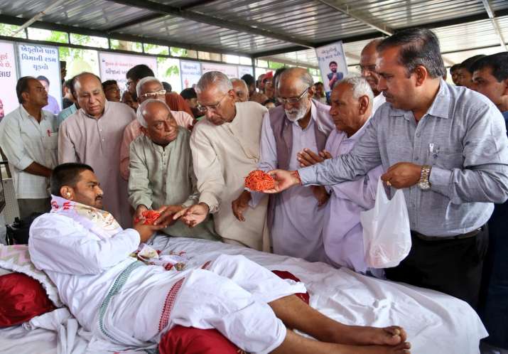 Image result for hardik patel hunger strike