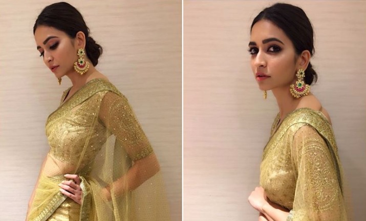 Kriti Kharbanda Dazzles In Golden Saree In These Latest Pictures