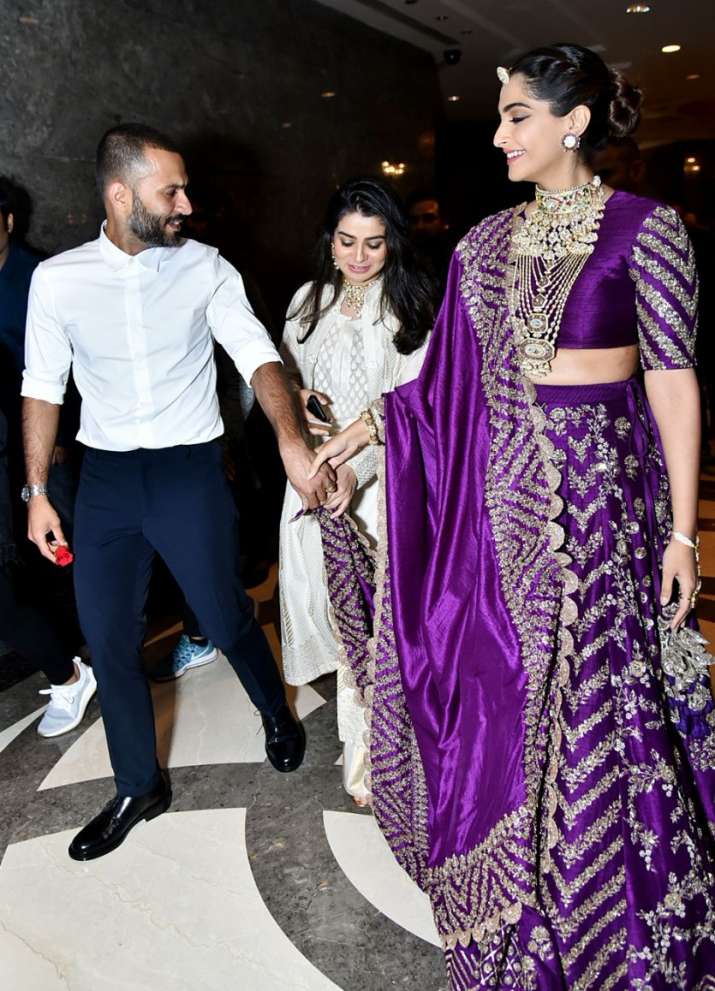 India Tv - Sonam Kapoor Ahuja and Anand Ahuja at an event in Delhi