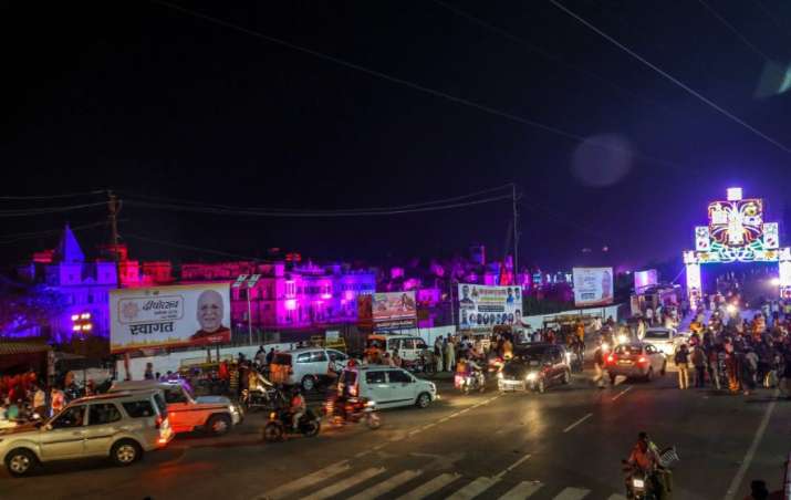 India Tv - An areal view of city of Ayodhya decked up like a bride ahead of South Korean First Lady Kim Jung-sook visit for Deepotsav