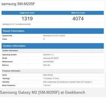 Samsung Galaxy M2 With Exynos 75 Soc And Full Hd Notch Display Spotted On Antutu Geekbench Technology News India Tv