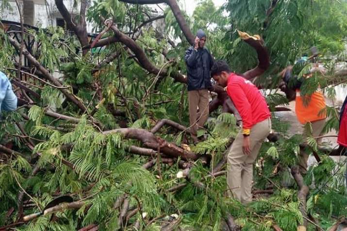 One person was killed in a landslide caused by heavy rains