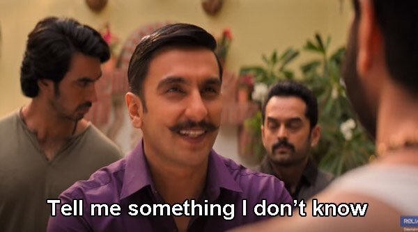 Ranveer Singh S Dialogue From Simmba Tell Me Something I Don T Know Opens Up Treasure Box Of Memes And Trolls Buzz News India Tv