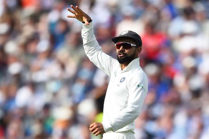 India Tv - Virat Kohli performed a 'mic-drop' gesture after getting Joe Root out