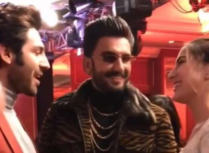 VIDEO Ranveer Singh introduces Kartik Aaryan to Sara Ali Khan, their